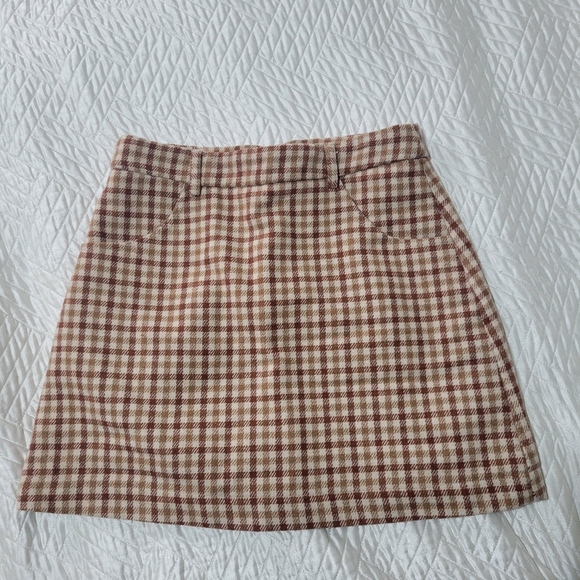 Lulu's Brown & White Gingham Mini Skirt - Picture 4 of 5